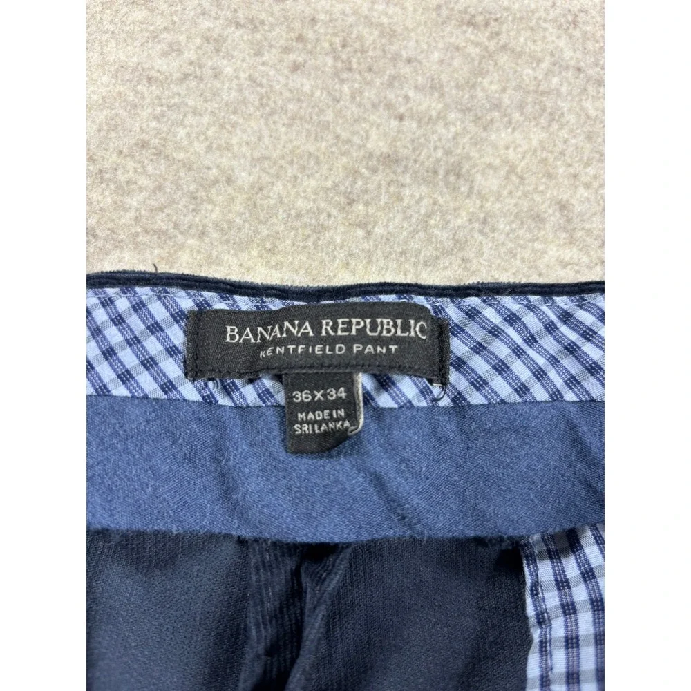Banana Republic Kentfield Pant Mens 36x34 Navy Blue Corduroy Straight Trousers